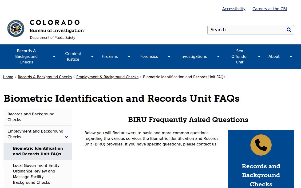 Ouray County arrest records guidance from the Colorado Bureau of Investigation