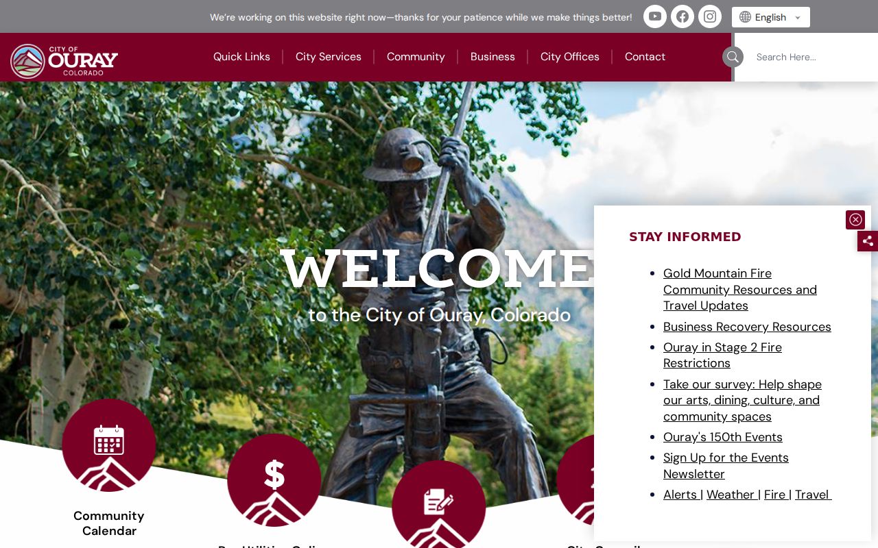 Ouray record check official city contacts