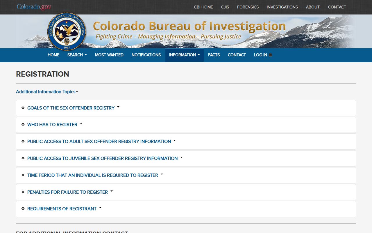 Ouray County sex offender registry information and scope